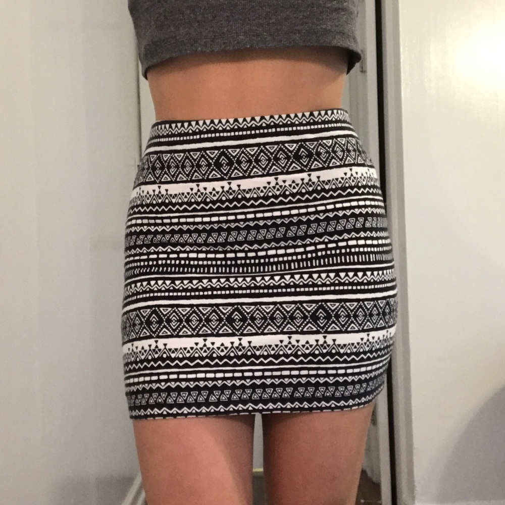 Black and white miniskirt